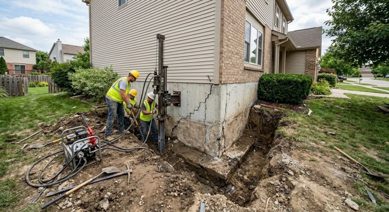 Our team working on Foundation Repair projects in Enterprise, AL