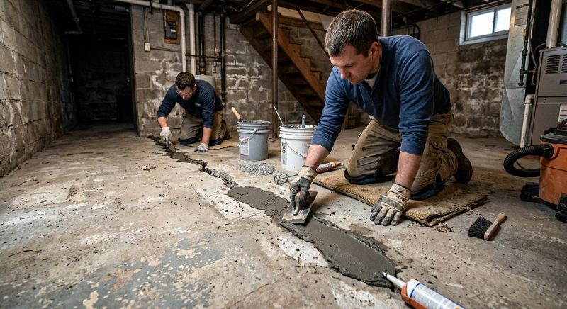 Cracked Basement Floor Repair in Enterprise, AL